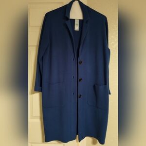 Ann Taylor Sweater Coat large royal blue